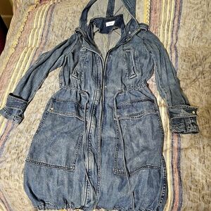 A.L.C. Denim Hooded Jacket with Drawstring